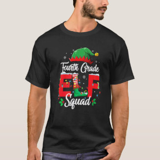Fourth Grade Elf Squad 4th Teacher Christmas Match T-Shirt