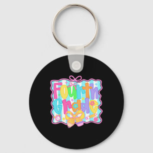 Fourth Grade Girls Back To School Bow Cute Coquett Key Ring