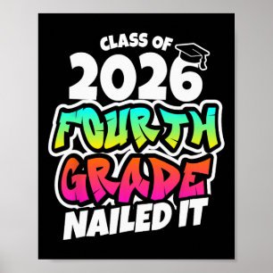 Fourth Grade Graduation 2026 4th Grade Nailed It _ Poster