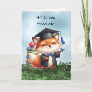Fourth Grade Graduation Boy Fox Congratulations Card