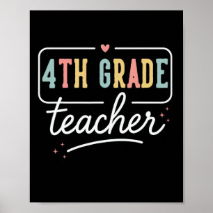 Fourth Grade Heart Teacher Gifts 4th Grade Back To Poster