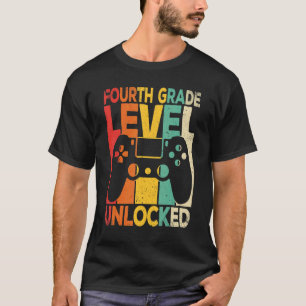 Fourth Grade Level Unlocked First Day Back To Scho T-Shirt