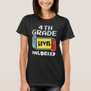 Fourth Grade Level Unlocked Video Game Back to Sch T-Shirt