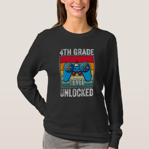 Fourth Grade Level Unlocked Video Game Kids Gift T-Shirt