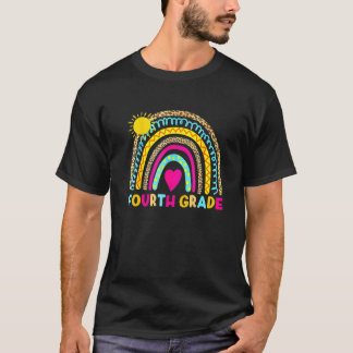 Fourth Grade Rainbow Back To School 4th Grade Squa T-Shirt