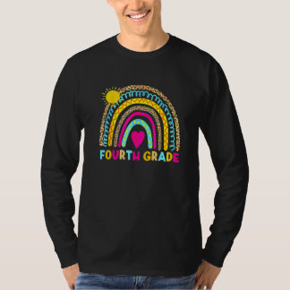 Fourth Grade Rainbow Back To School 4th Grade Squa T-Shirt