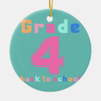 fourth Grade Rainbow Girls Boys Teacher Cute 4th Ceramic Tree Decoration