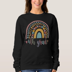 Fourth Grade Rainbow Leopard Girls Women Teacher 1 Sweatshirt
