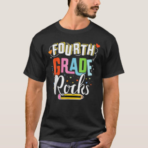 Fourth Grade Rocks 4th Back To School Teacher Stud T-Shirt