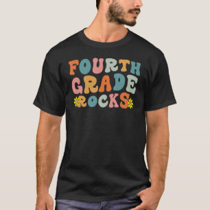 Fourth Grade Rocks Back to School Retro Teacher St T-Shirt