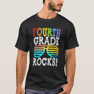 Fourth Grade Rocks Sunglass Back To School Teacher T-Shirt