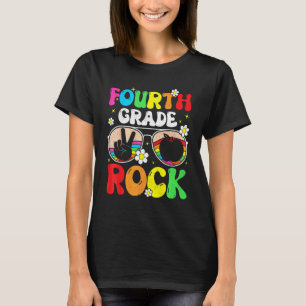 Fourth Grade Rocks Team 4th Teacher Groovy Back To T-Shirt