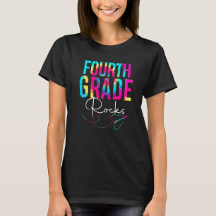 Fourth Grade Rocks Tie Dye Appreciation Day Back T T-Shirt