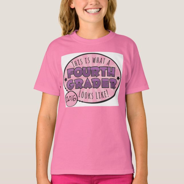 Fourth Grade Shirt | purple & pink (Front)