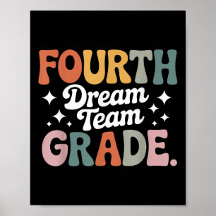 Fourth Grade Squad 4th Grade School Spirit Team Poster