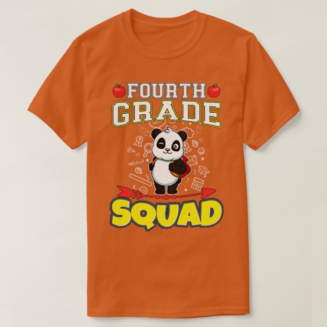 Fourth Grade Squad Funny Elementary Primary School T-Shirt (Design Front)