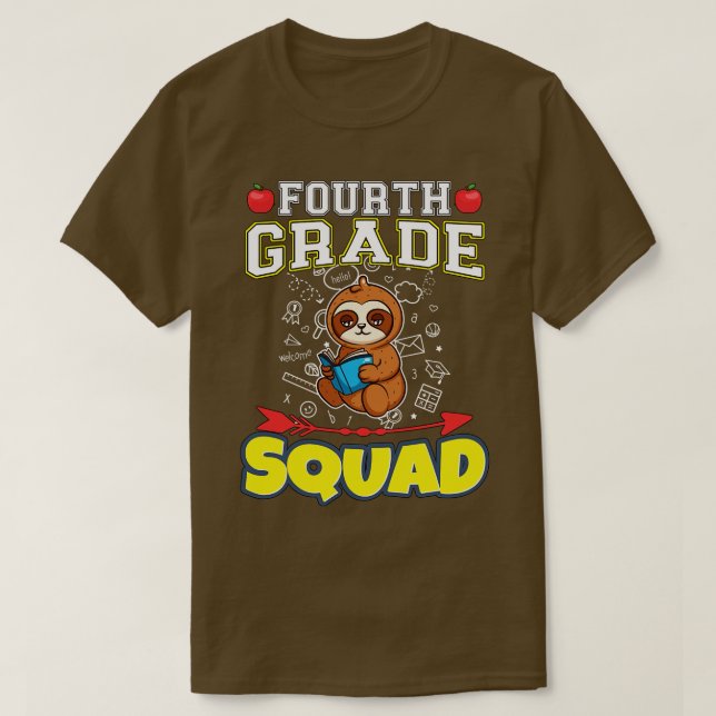 Fourth Grade Squad Funny Elementary Primary School T-Shirt (Design Front)