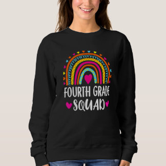 Fourth Grade Squad Teacher Rainbow Back To School Sweatshirt