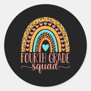 Fourth Grade Squad Team 4th Grade Teacher Back To  Classic Round Sticker