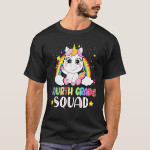 Fourth Grade Squad Unicorn Back To School Girls Ki T-Shirt