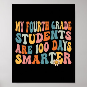 Fourth grade Teacher 100 Days Smarter 100th Day of Poster