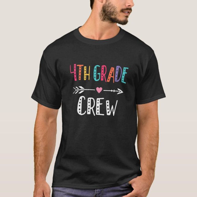 Fourth Grade Teacher  Cute Arrow 4th Grade Crew Te T-Shirt (Front)