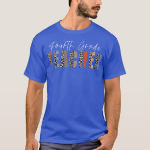 Fourth Grade Teacher Graphic Tees 4th Leopard Tee 