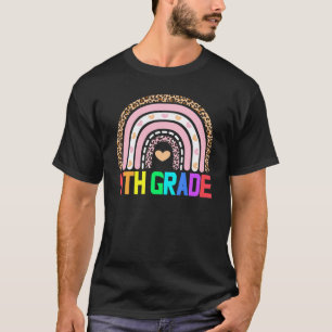Fourth Grade Teacher Leopard Rainbow 4th Grade Tea T-Shirt