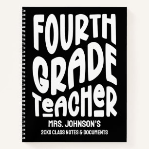 Fourth Grade Teacher Minimalist Text Design Notebook