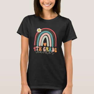 Fourth Grade Teacher Retro Rainbow 4th Grade Team T-Shirt