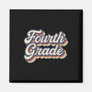 Fourth Grade Teacher Retro Vintage 4th Grade Teach Magnet