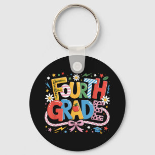 Fourth Grade Teacher Student Back To School Happy Key Ring