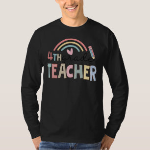 Fourth Grade Teacher Team 4th Grade Squad Rainbow T-Shirt