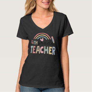 Fourth Grade Teacher Team 4th Grade Squad Rainbow T-Shirt
