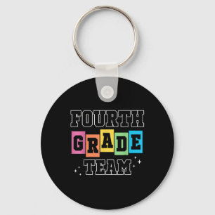 Fourth Grade Team 4th Grade Vibes Retro First Day  Key Ring