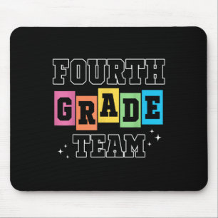 Fourth Grade Team 4th Grade Vibes Retro First Day Mouse Pad