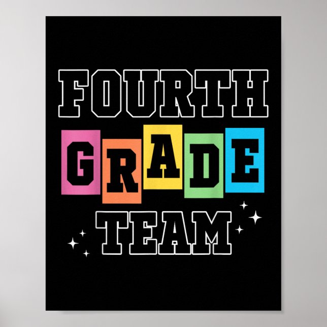 Fourth Grade Team 4th Grade Vibes Retro First Day  Poster (Front)