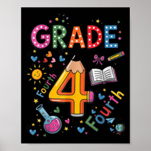 Fourth Grade Team Funny Pencil Back To School Teac Poster