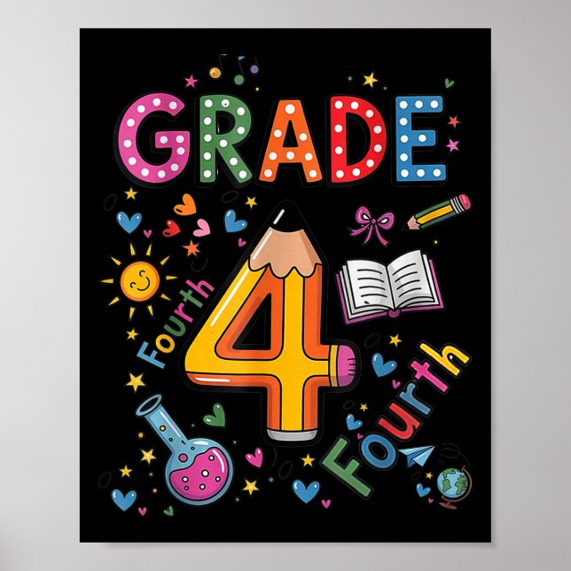 Fourth Grade Team Funny Pencil Back To School Teac Poster (Front)