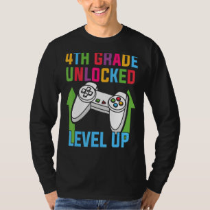 Fourth Grade Unlocked Level Up Gamer Cute 4th Grad T-Shirt
