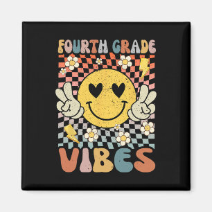 Fourth Grade Vibes 4th Grade Retro Teacher 1st Day Magnet