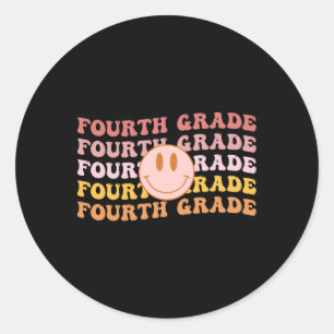 Fourth Grade Vibes 4th Grade Team 1st Day Of Schoo Classic Round Sticker