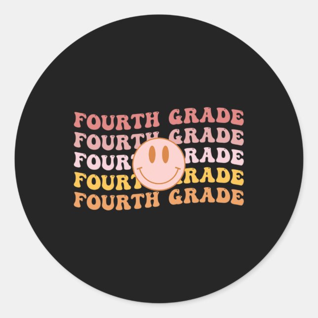 Fourth Grade Vibes 4th Grade Team 1st Day of Schoo Classic Round Sticker (Front)