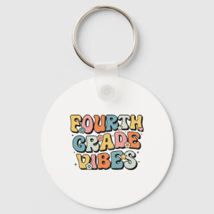 Fourth Grade Vibes - 4th Grade Team Retro 1st Day  Key Ring