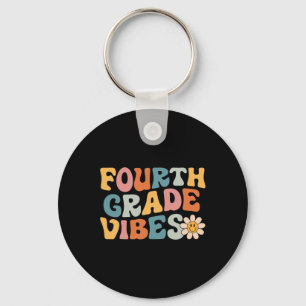 Fourth Grade Vibes - 4th Grade Team Retro 1st Day  Key Ring