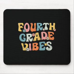 Fourth Grade Vibes - 4th Grade Team Retro 1st Day  Mouse Pad