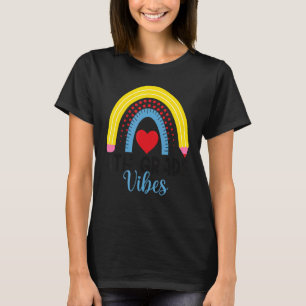 Fourth Grade Vibes Back To School Rainbow Teacher  T-Shirt