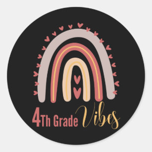 Fourth Grade Vibes - Fourth Grade Squad Classic Round Sticker
