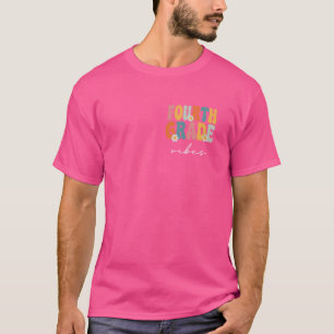 Fourth Grade Vibes Groovy Back to School Cute Teac T-Shirt