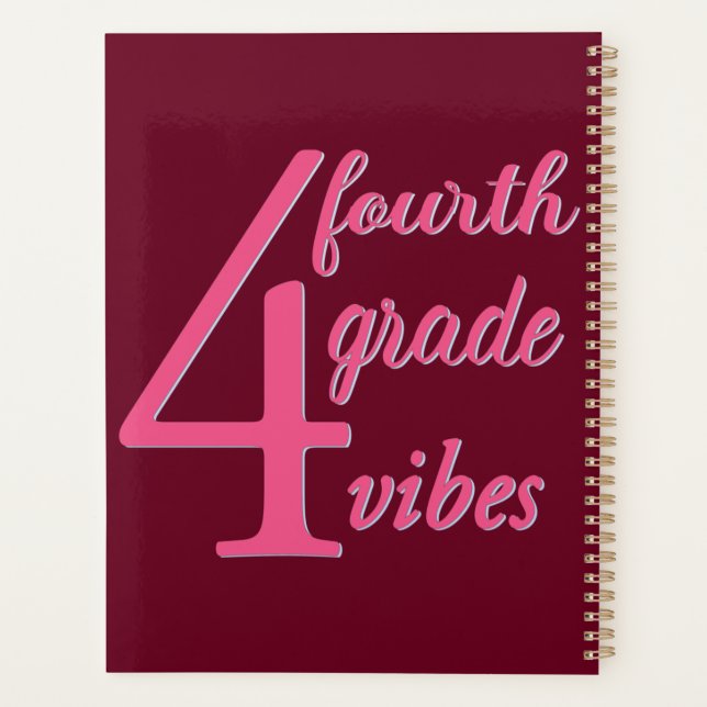 Fourth Grade Vibes Planner (Back)